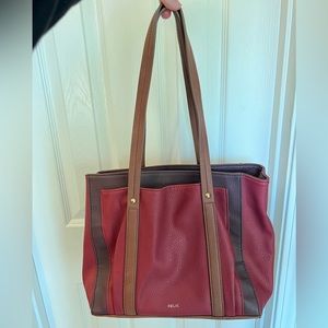 RELIC Maroon and Brown Vegan Leather Relic Bag